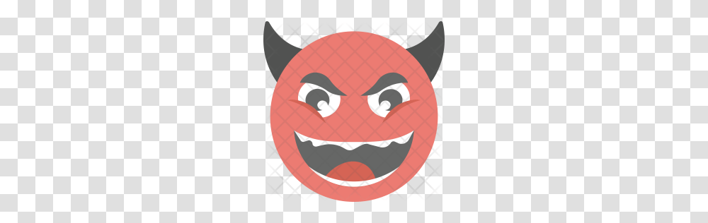 Premium Devil Emoji Icon Download, Rug, Label Transparent Png
