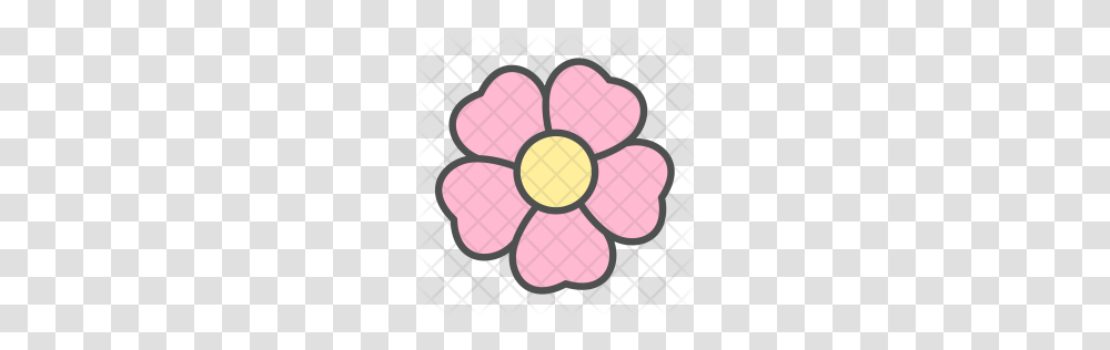 Premium Flower Wild Rose Blossom Nature Spring Icon Download, Pattern, Heart, Rug, Ornament Transparent Png