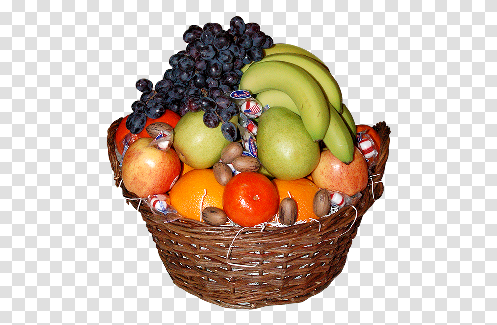 Premium Fruit Basket Fruit Basket, Plant, Banana, Food, Orange Transparent Png