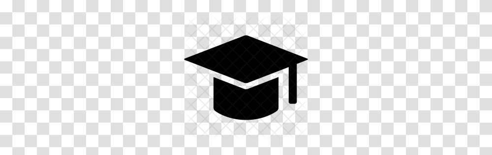 Premium Graduation Cap Hat Graduate Lawyer Justice Icon, Rug, Pattern, Silhouette, Grille Transparent Png