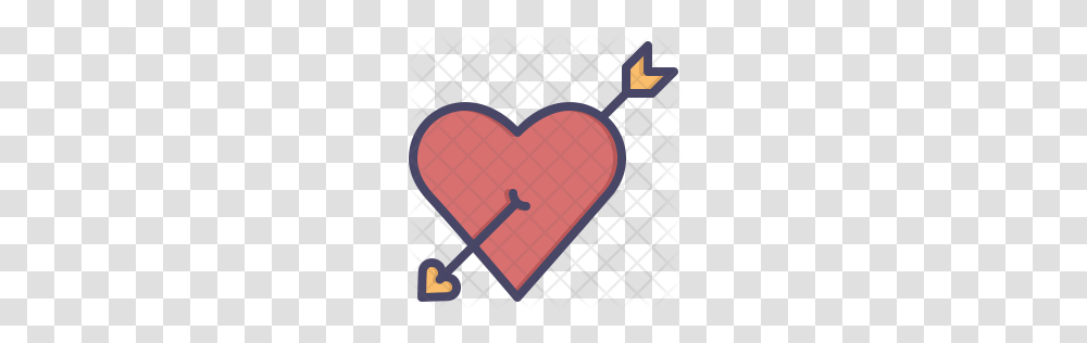 Premium Heart And Arrow Icon Download, Cushion, Rug, Key Transparent Png