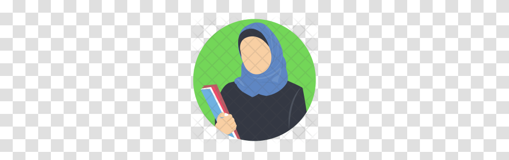 Premium Hijab Woman Icon Download, Racket, Balloon, Hand, Alphabet Transparent Png