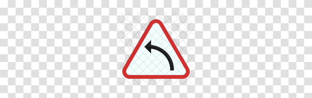 Premium Left Hand Curve Icon Download, Rug, Sign, Road Sign Transparent Png