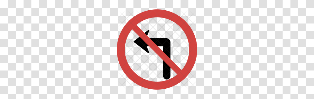 Premium Left Turn Not Allowed Icon Download, Rug, Sign Transparent Png