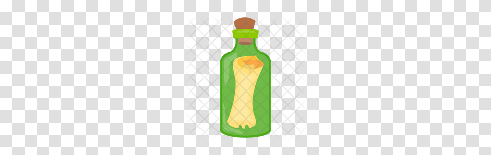 Premium Message In Bottle Icon Download, Beverage, Pop Bottle, Water Bottle, Green Transparent Png