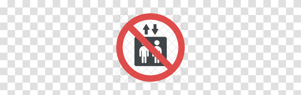 Premium No Elevator Sign Icon Download, Road Sign, Bus Stop Transparent Png