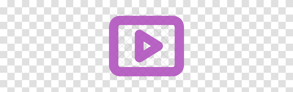 Premium Play Video Music Button Youtube Player Icon Download, Purple, Alphabet, Rug Transparent Png