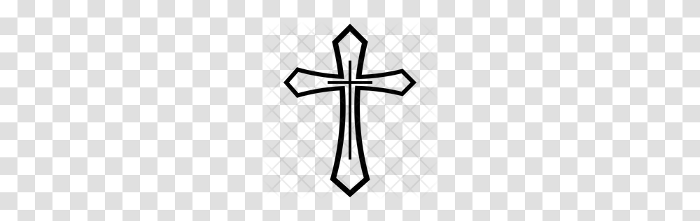 Premium Religion Cross Icon Download, Rug, Pattern, Alphabet Transparent Png