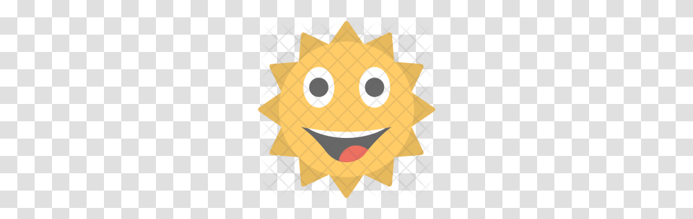 Premium Sun Face Emoji Icon Download, Star Symbol, Outdoors, Furniture Transparent Png