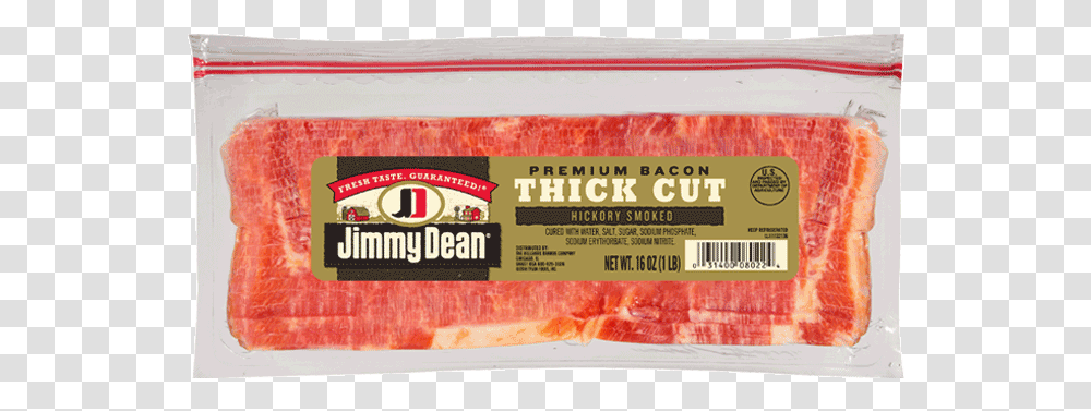 Premium Thick Cut Hickory Smoked Bacon Jimmy Dean Brand Jimmy Dean Thick Cut Bacon, Pork, Food, Ham Transparent Png