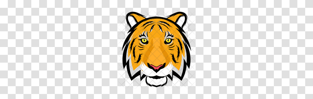 Premium Tiger Face Icon Download, Poster, Advertisement, Mammal, Animal Transparent Png