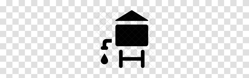 Premium Water Tank Icon Download, Pattern, Rug, Silhouette, Grille Transparent Png