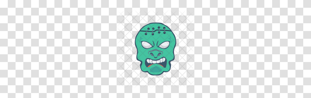 Premium Zombie Face Icon Download, Label, Teeth, Mouth Transparent Png