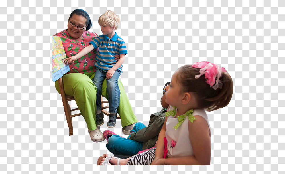 Preschool Teacher Sitting With A Student In Her Lap Student Sitting In Teacher Lap, Person, Shoe, Footwear Transparent Png