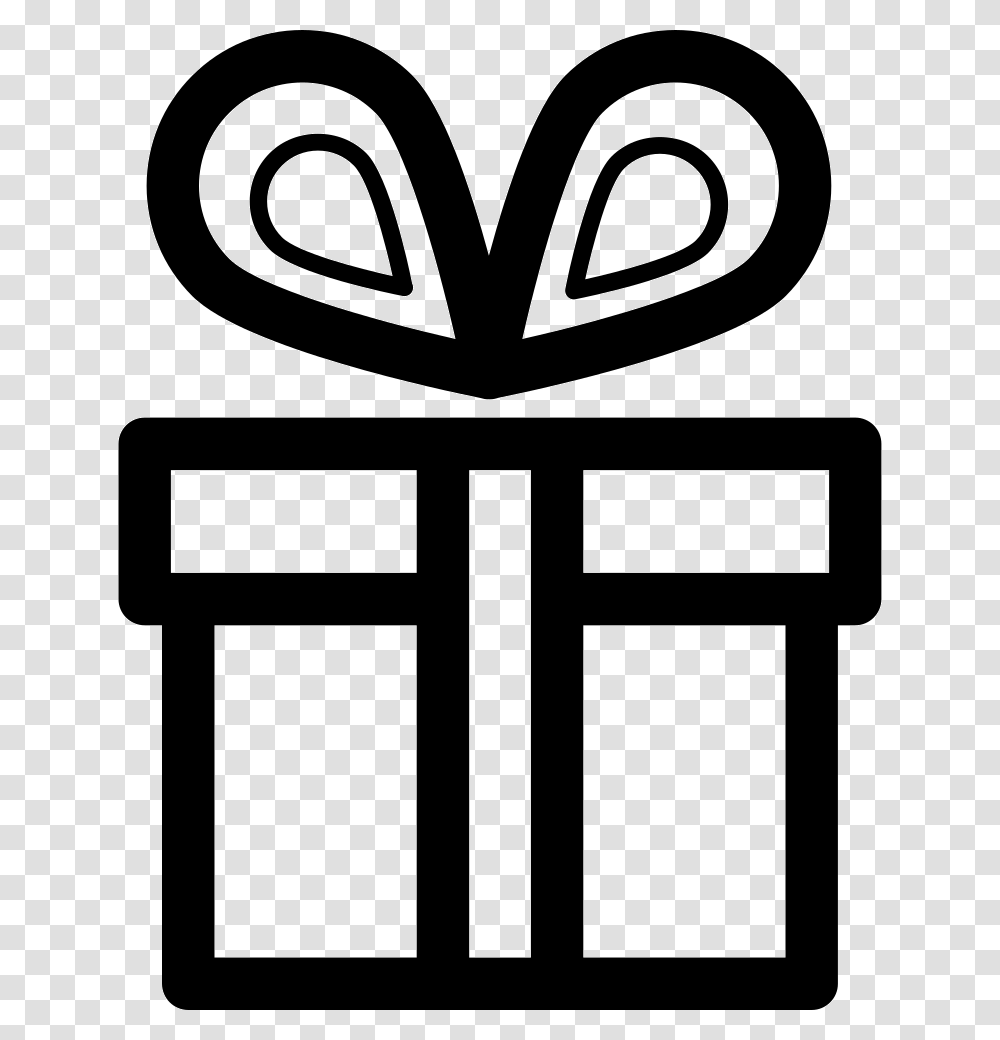 Present Box With Big Ribbon Gift, Stencil, Logo, Trademark Transparent Png