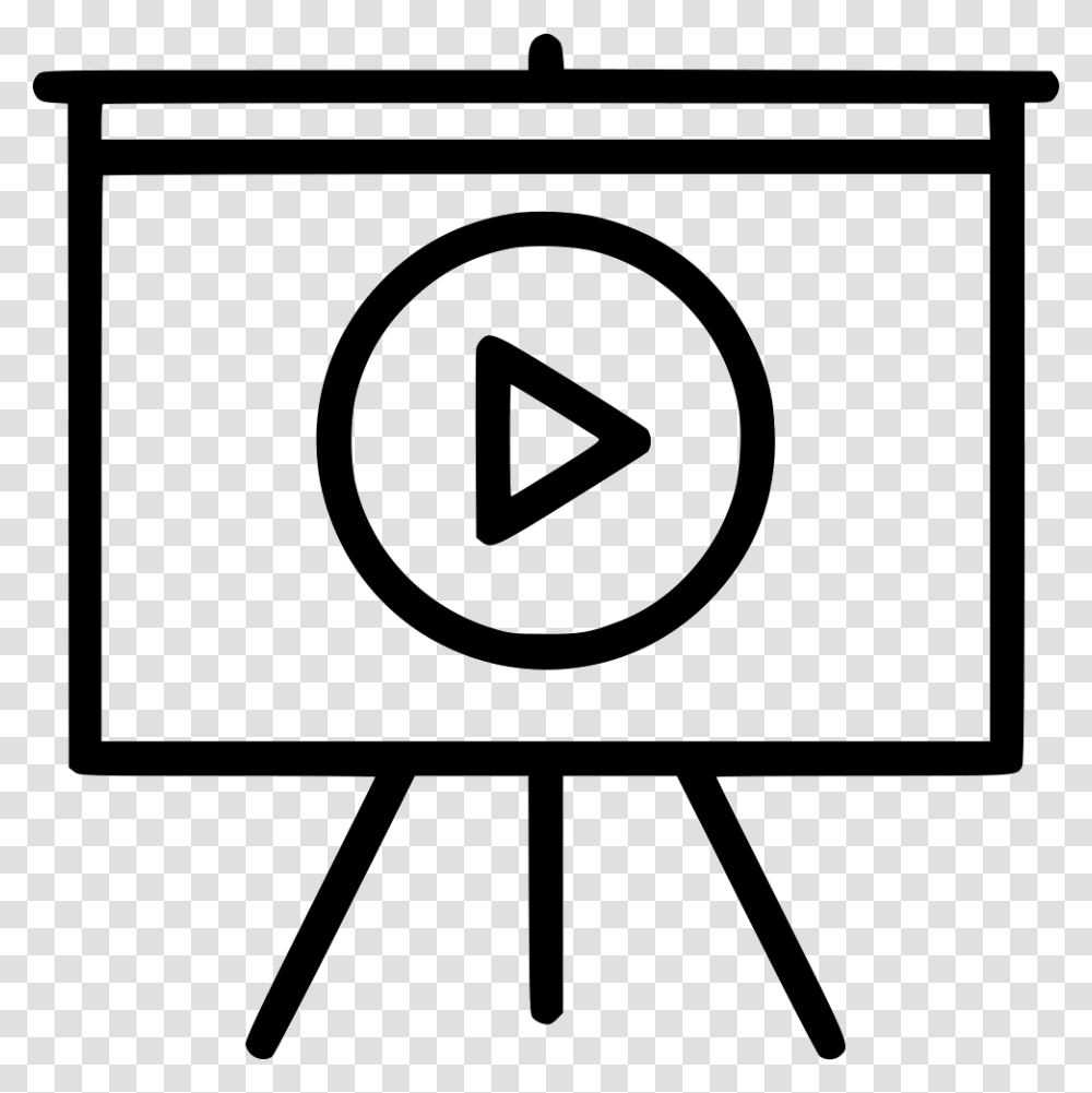 Presentation Promo Deck Board Video Play Art Stand Icon, White Board Transparent Png
