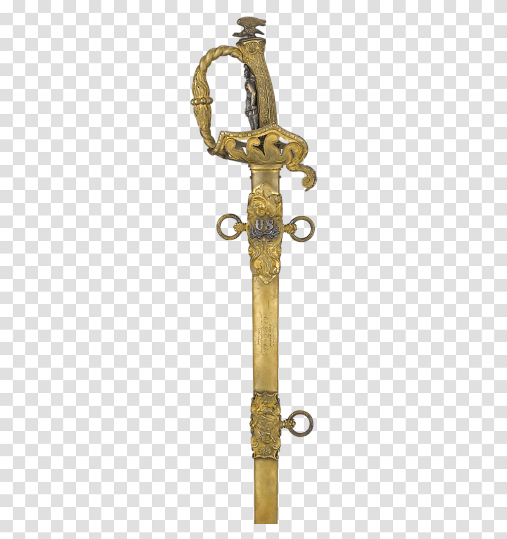 Presentation Sword Of General Charles J Sword, Cross, Bronze, Weapon Transparent Png