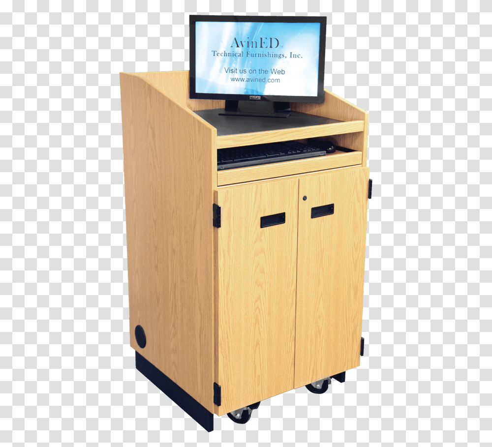 Presenters Podium Cabinetry, Furniture, Drawer, Monitor, Screen Transparent Png