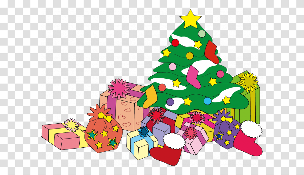 Presents Clipart Toymas Tree With Huge Freebie Download Christmas Tree Gifts Clipart, Plant, Ornament Transparent Png