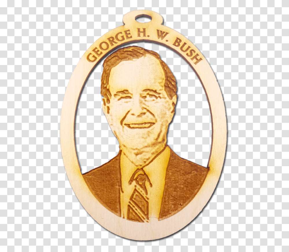 President George Hw Bush Ornament Emblem, Gold, Person, Human Transparent Png