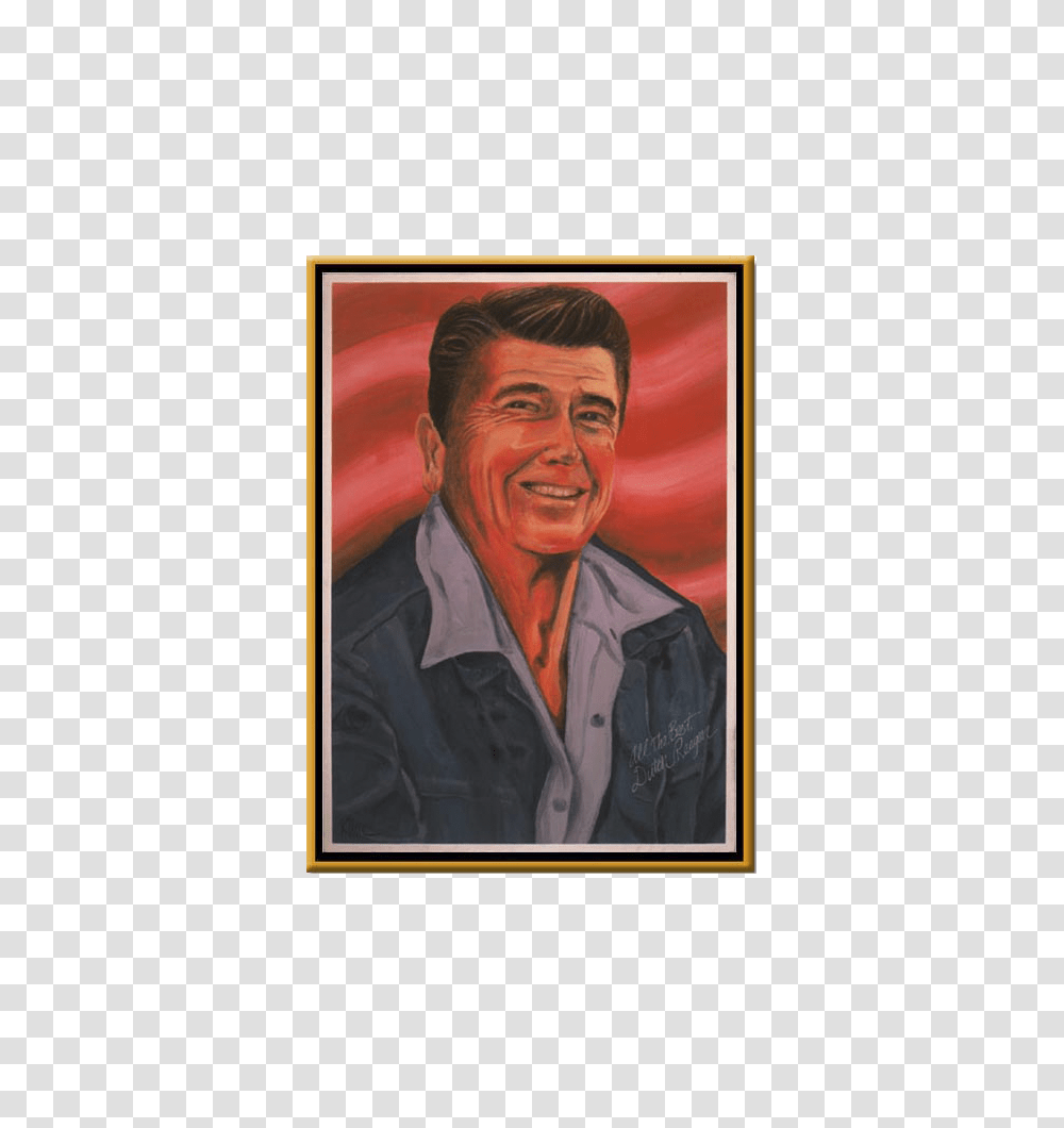 President Ronald Wilson Reagan Art Portrait, Head, Painting, Person, Face Transparent Png