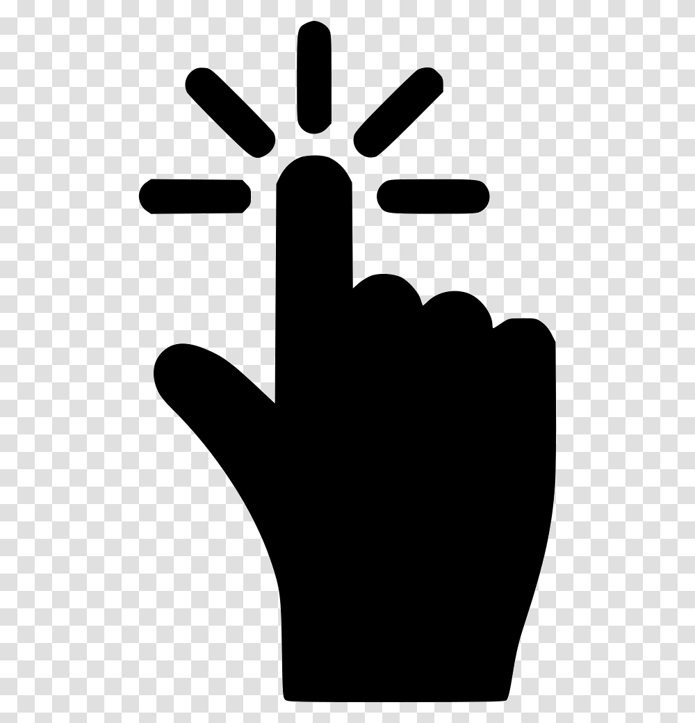 Press Button Touch Index Pointer Cursor Finger Point Click Button Icon, Hand, Stencil, Silhouette Transparent Png