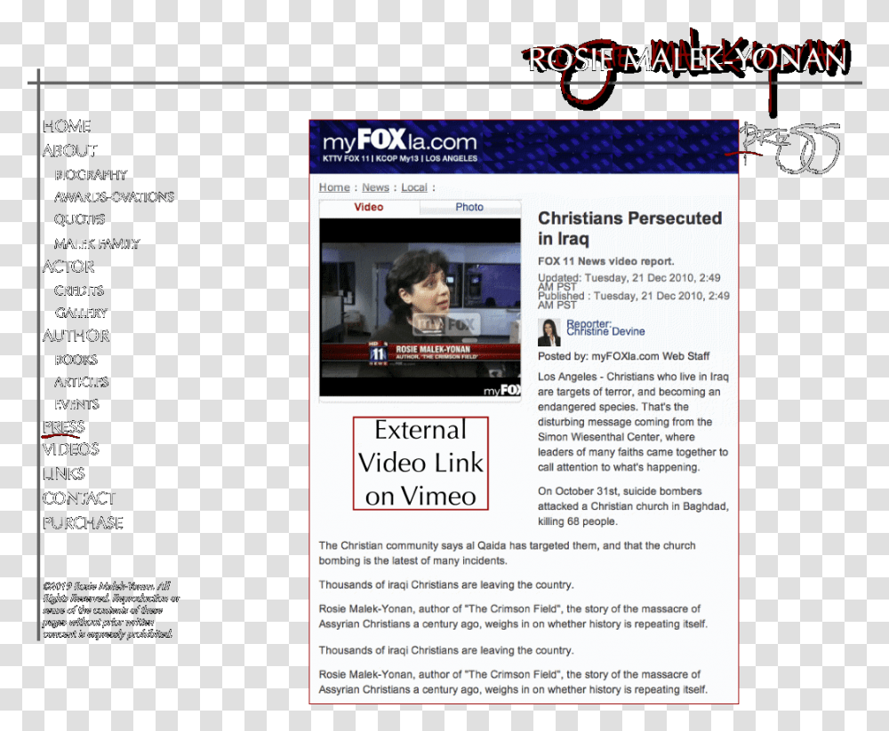 Press Rosie Malek Yonan On Fox News Web, Person, File, Text, Flyer Transparent Png