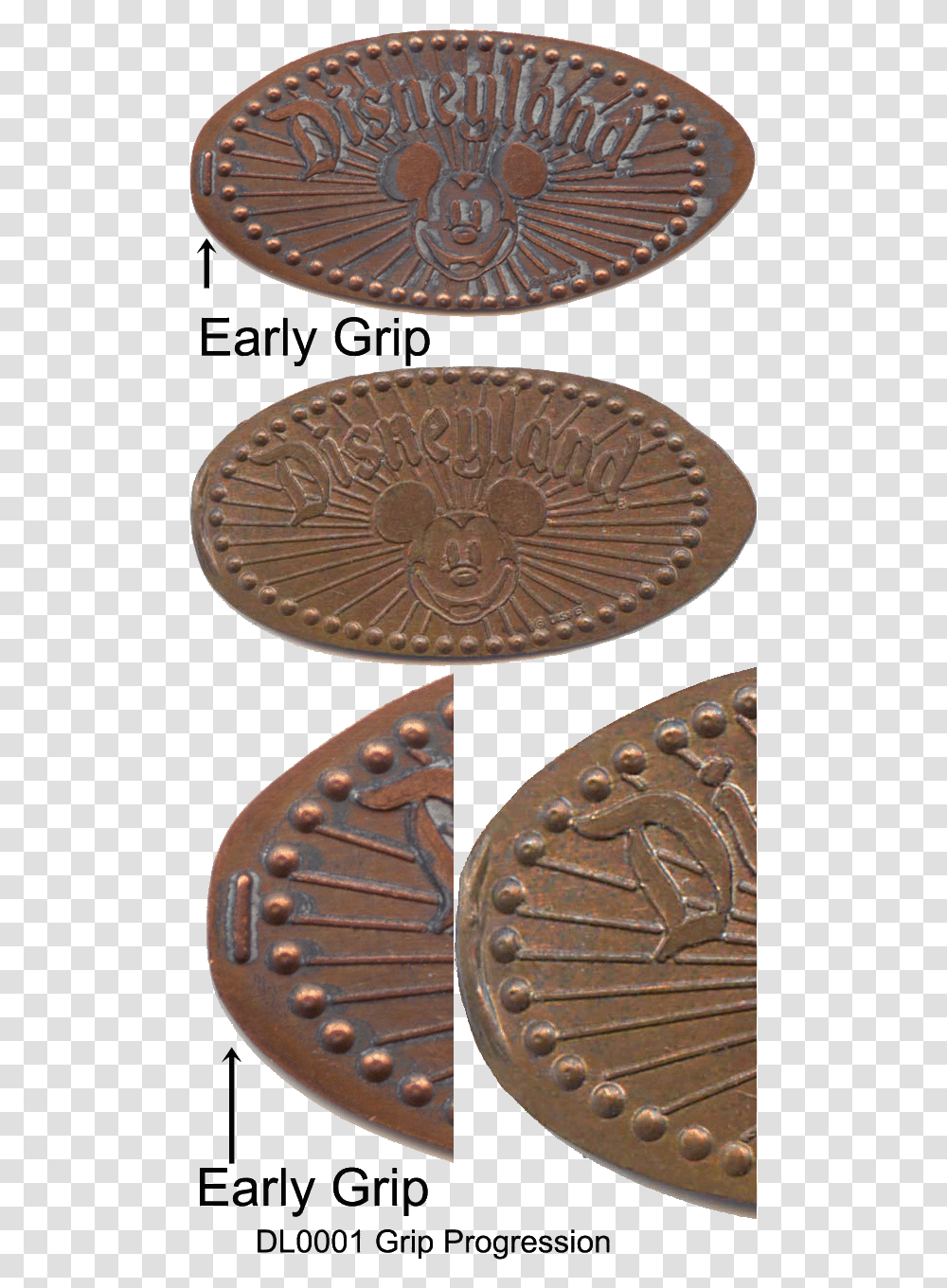 Pressed Penny Grip Comparisons, Coin, Money, Dime, Nickel Transparent Png