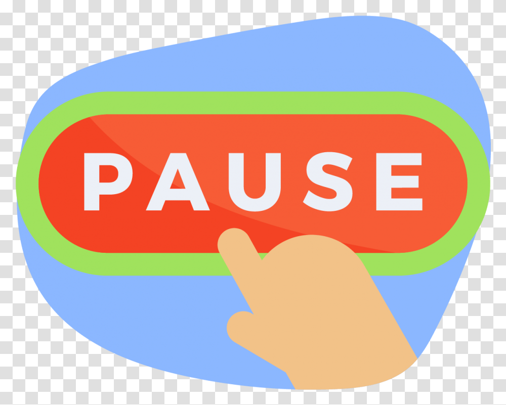 Pressing A Pause Button Graphic Design, Label, Food, First Aid Transparent Png