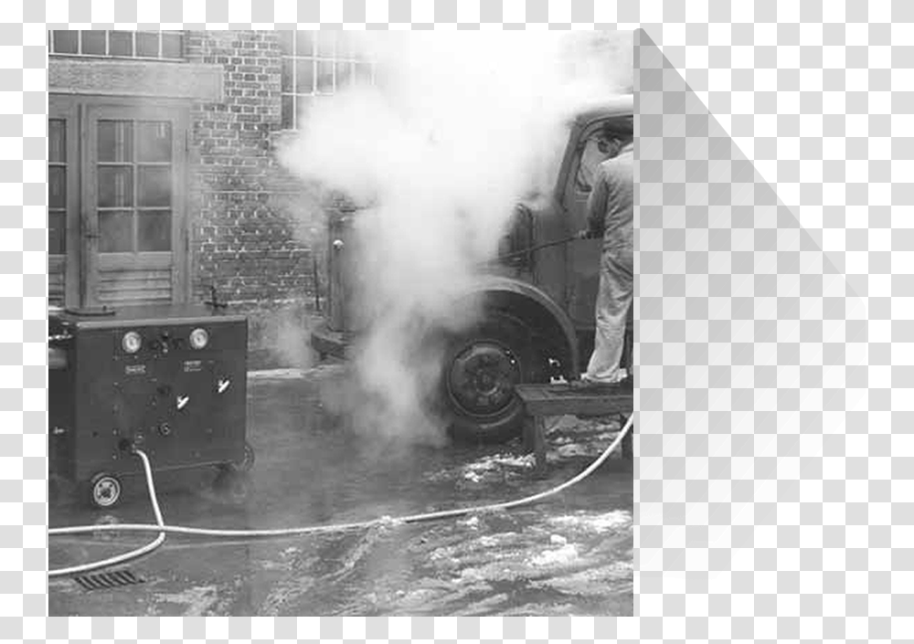 Pressure Washer In The 1920s, Person, Smoke, Nature, Machine Transparent Png