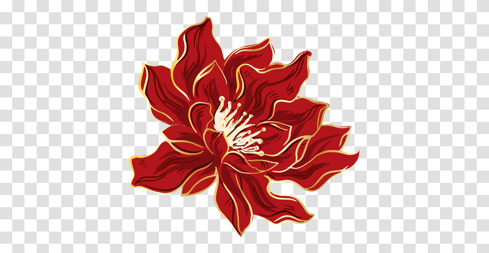 Pretty Chinese Red Flower & Svg Vector File Illustration, Plant, Dahlia, Blossom, Petal Transparent Png