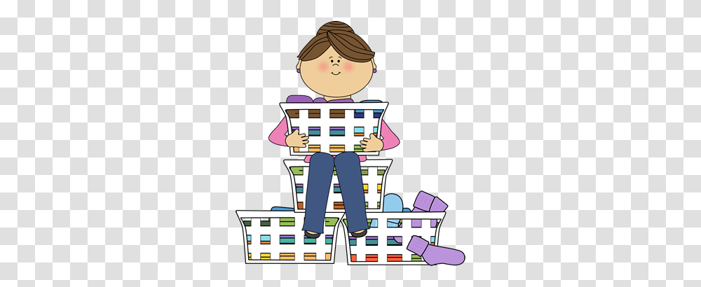 Pretty Clipart Mommy, Basket, Reading, Laundry, Drawing Transparent Png