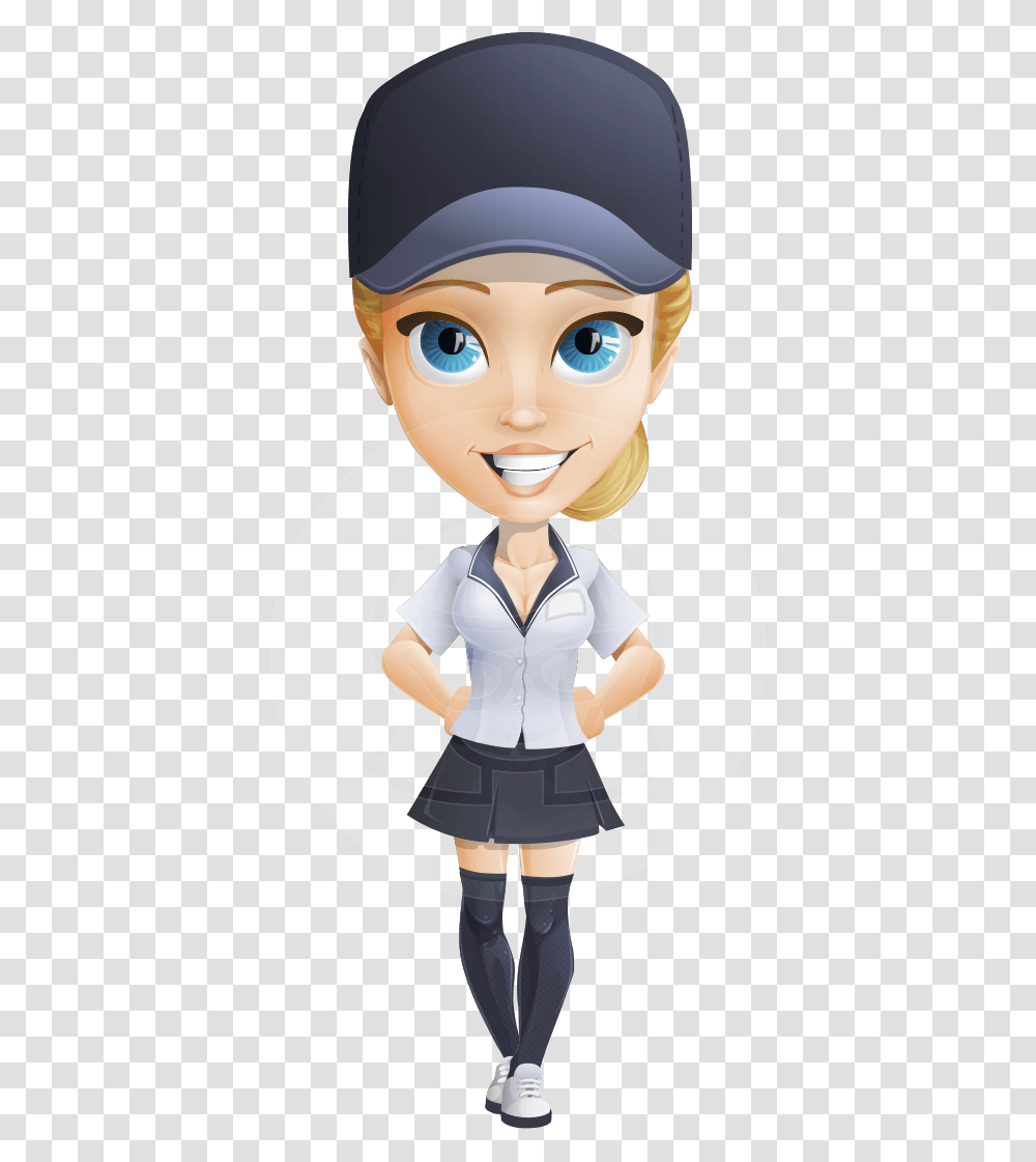 Pretty Delivery Girl Cartoon Vector Character Aka Cammy Graphicmama Girl, Person, Skirt, Arm Transparent Png