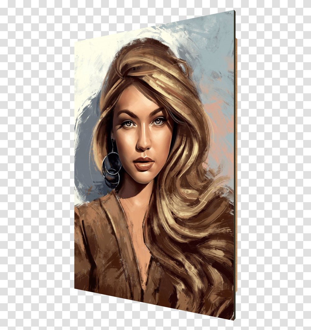 Pretty Face Paintings Of Gigi Hadid, Person, Female, Hair, Head Transparent Png