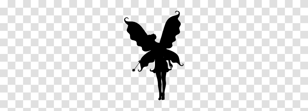 Pretty Fairy With Wand Sticker, Silhouette, Stencil, Person, Human Transparent Png