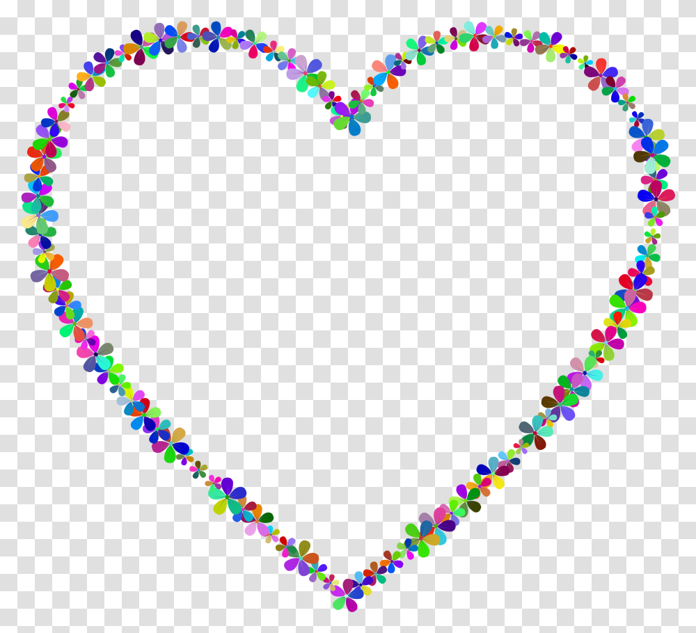 Pretty Flower Heart Outline, Necklace, Jewelry, Accessories, Accessory Transparent Png