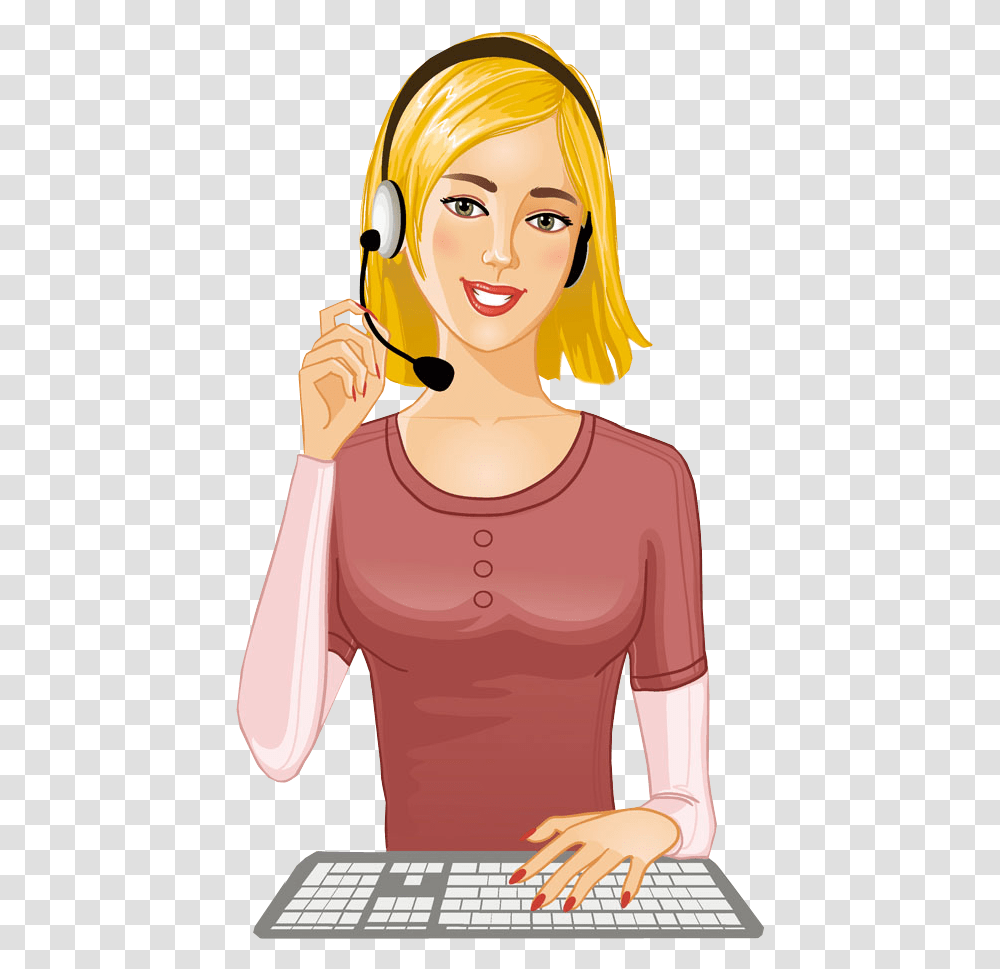 Pretty Girl With Headphone And Computer Clipart Girl With Headphones, Computer Keyboard, Electronics, Person Transparent Png