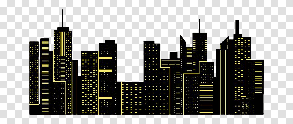 Pretty Night City City Silhouette, Pac Man Transparent Png