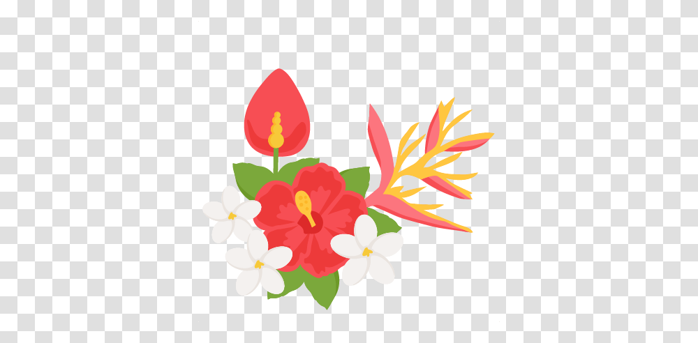 Pretty Tropical Flower Clipart Vector Clip Art Of Arrangement, Floral Design, Pattern, Plant Transparent Png