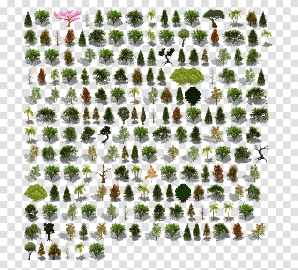 Preview Animation Tree Sheet Sprite, Green, Vegetation, Plant, Rug Transparent Png