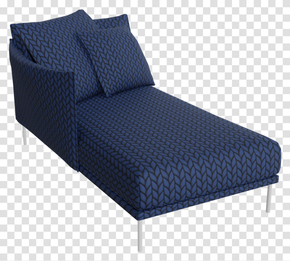 Preview Of Gentry Blue Chaise Lounge Short Armrest Bed Frame, Furniture, Chair, Cushion, Pillow Transparent Png
