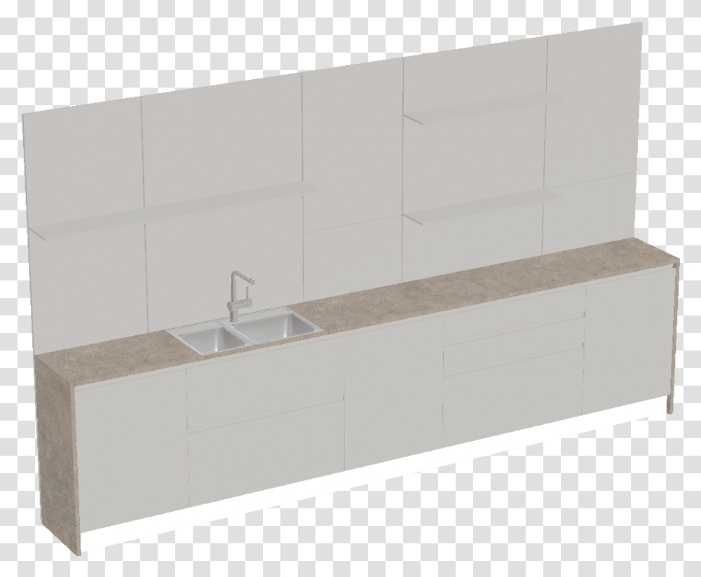 Preview Of Vida Kitchen Wall With Sink Unit Sideboard, Double Sink, Furniture, Bathtub Transparent Png