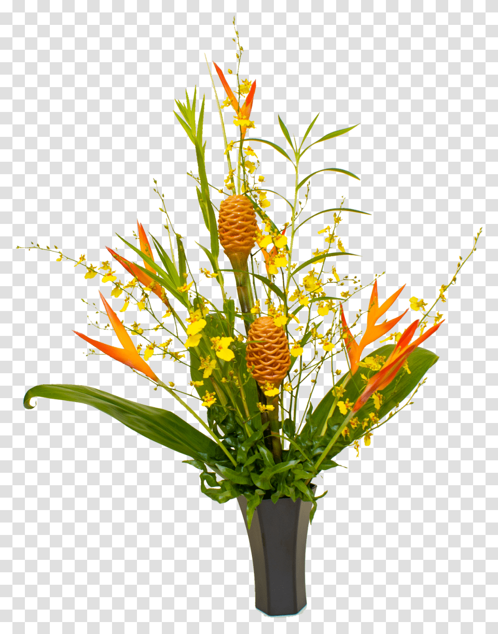 Previous Next Tropical Flowers Plants, Ikebana, Vase, Ornament Transparent Png