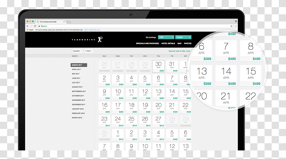 Price Room Calendar Hotel, Laptop, Pc, Computer Transparent Png