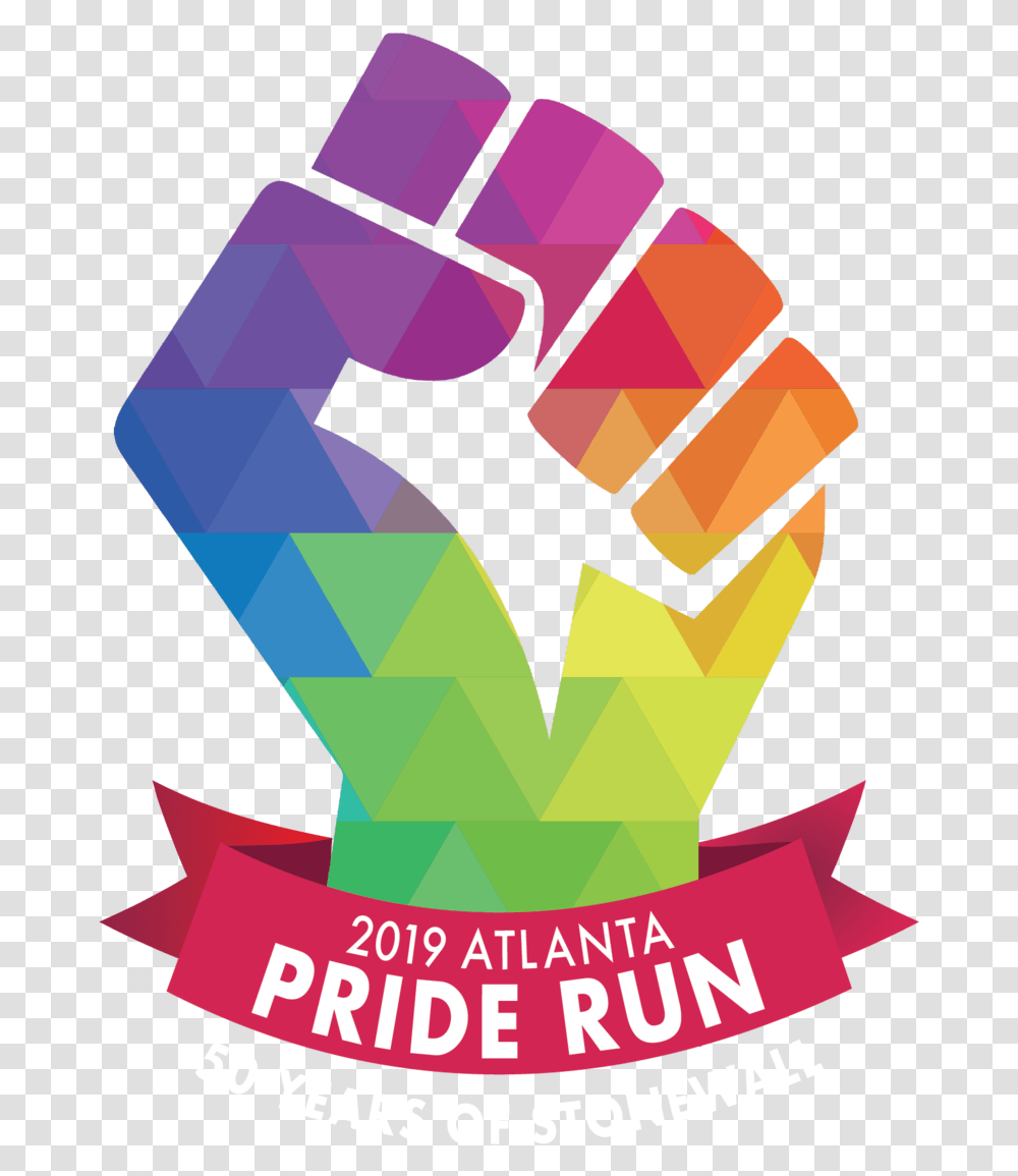 Priderun 2019 Logo Hi Res Tighter White Raised Fist, Hand, Poster, Advertisement, Paper Transparent Png