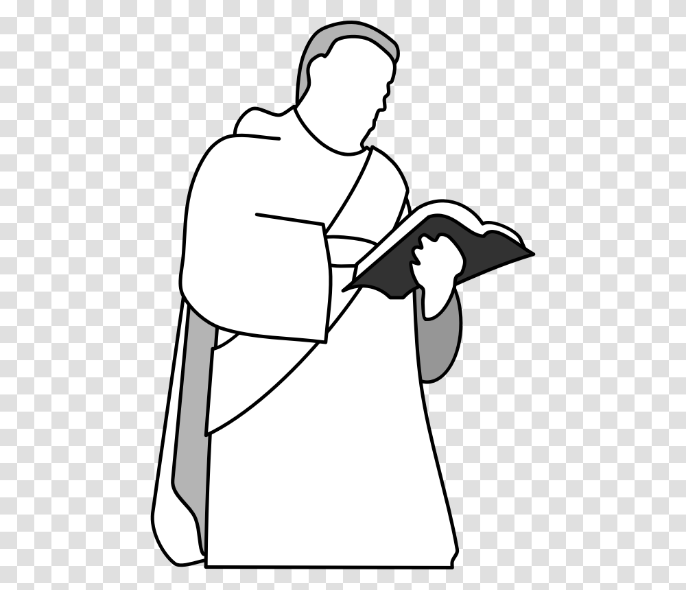 Priest Clipart Black And White, Person, Human, Stencil, Magician Transparent Png