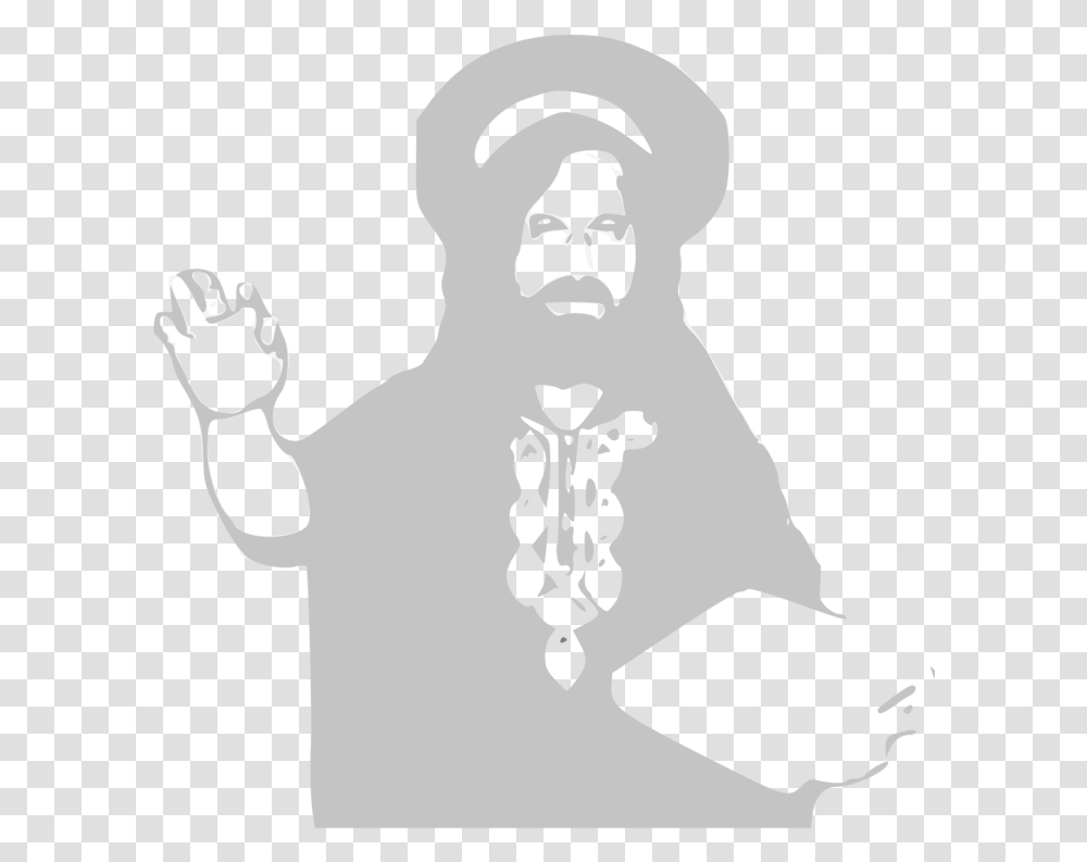 Priest Clipart Black And White Richard Stallman, Stencil, Hand, Person, Human Transparent Png