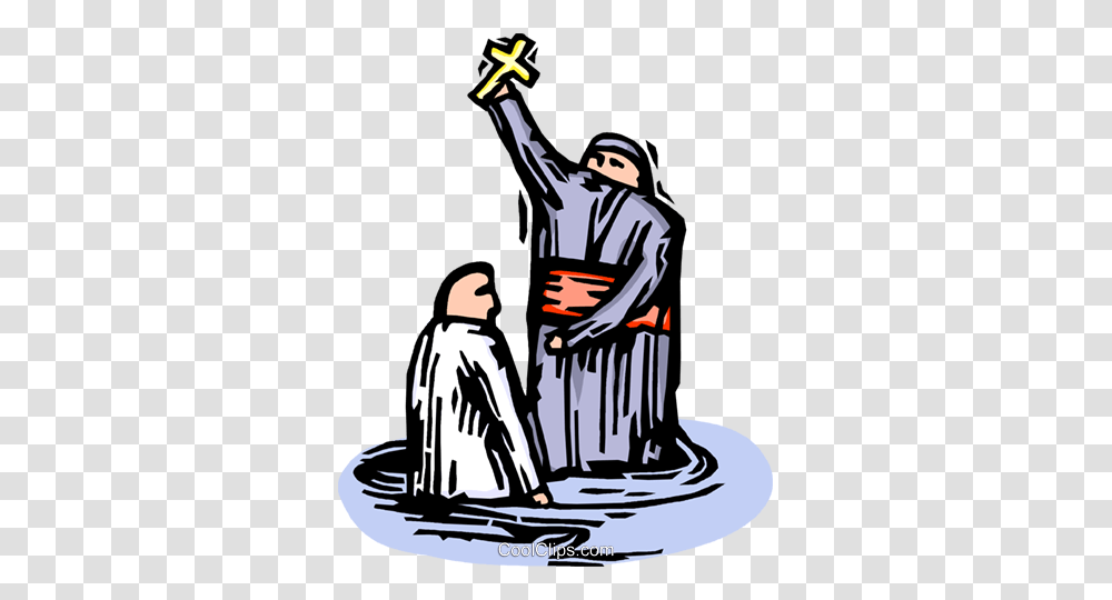 Priest Performing A Baptism Royalty Free Vector Clip Art, Person, Human, Poster, Advertisement Transparent Png