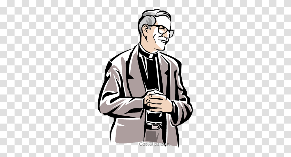 Priest Royalty Free Vector Clip Art Illustration, Person, Performer, Book, Hoodie Transparent Png