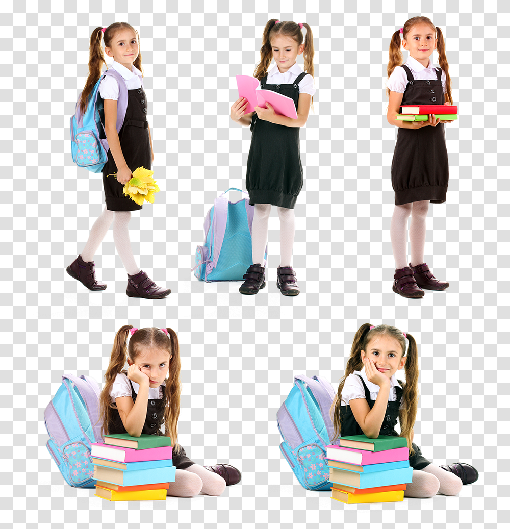 Primary School Girl, Person, People, Bag, Female Transparent Png